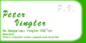 peter vingler business card